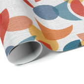 Helder geometrisch retro Abstract Mideeuwse Modern Cadeaupapier (Rol Hoek)