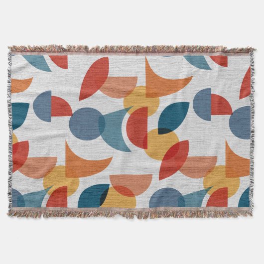 Helder geometrisch retro Abstract Mideeuwse Modern Deken (Voorkant)