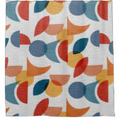 Helder geometrisch retro Abstract Mideeuwse Modern Douchegordijn (Voorkant)