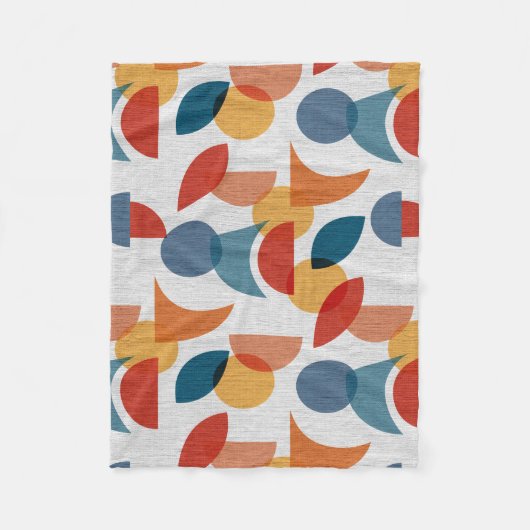 Helder geometrisch retro Abstract Mideeuwse Modern Fleece Deken (Voorkant)