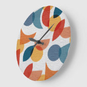 Helder geometrisch retro Abstract Mideeuwse Modern Grote Klok (Hoek)