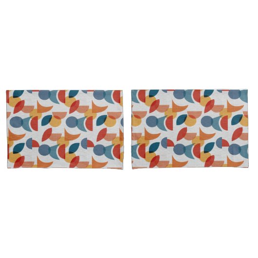 Helder geometrisch retro Abstract Mideeuwse Modern Kussensloop (Voorkant-Set)