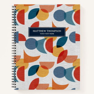 Helder geometrisch retro Abstract Mideeuwse Modern Notitieboek