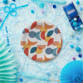 Helder geometrisch retro Abstract Mideeuwse Modern Papieren Bordje (Feest)