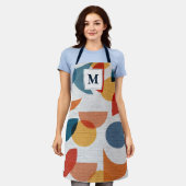 Helder geometrisch retro Abstract Mideeuwse Modern Schort (Gedragen)