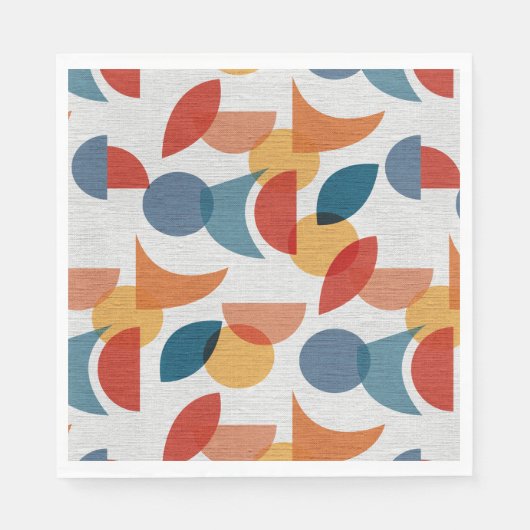 Helder geometrisch retro Abstract Mideeuwse Modern Servet (Voorkant)
