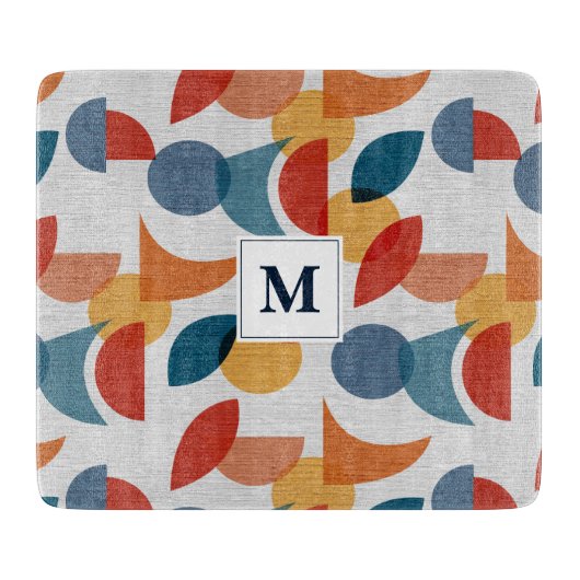 Helder geometrisch retro Abstract Mideeuwse Modern Snijplank (Voorkant)