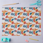 Helder geometrisch retro Abstract Mideeuwse Modern Tissuepapier (Craft)
