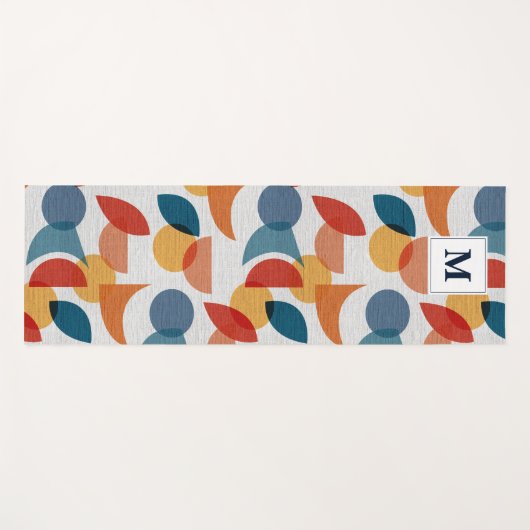 Helder geometrisch retro Abstract Mideeuwse Modern Yogamat (Voorkant (horizontaal))