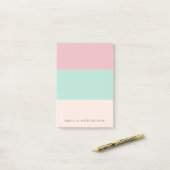 Helder gepersonaliseerd colorblock post-it® notes (Op bureau)