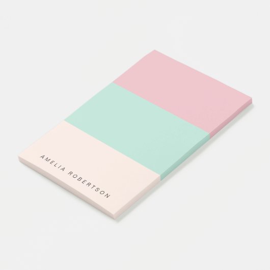Helder gepersonaliseerd colorblock post-it® notes (Schuin)
