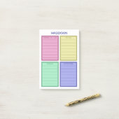 Helder gepersonaliseerde takenlijst post-it® notes (Op bureau)