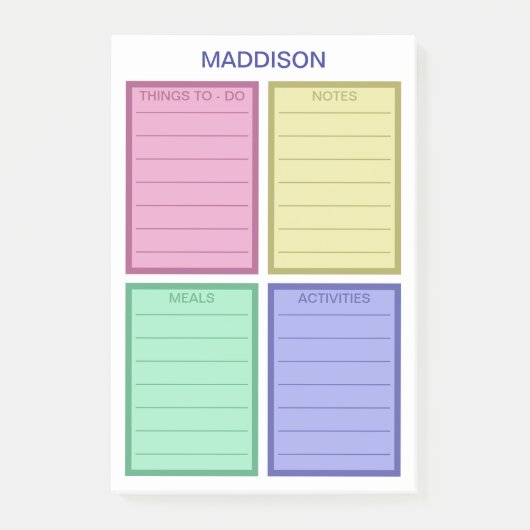 Helder gepersonaliseerde takenlijst post-it® notes (Voorkant)