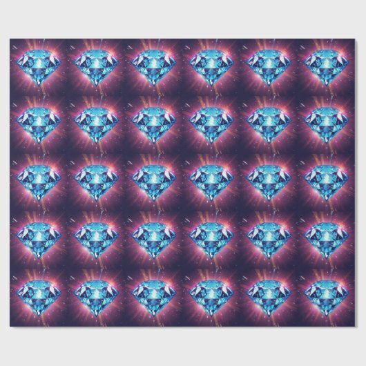 Helder Gepixeliseerde Diamant Cadeaupapier (Vlak)