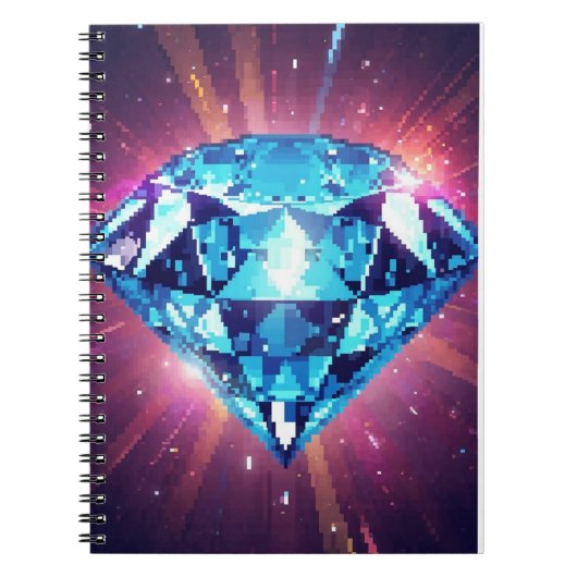 Helder Gepixeliseerde Diamant Notitieboek (Voorkant)