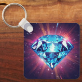 Helder Gepixeliseerde Diamant Sleutelhanger (Voorkant)