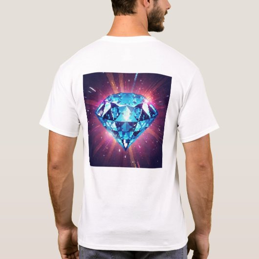 Helder Gepixeliseerde Diamant T-shirt (Achterkant)