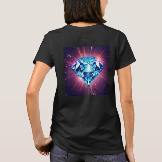 Helder Gepixeliseerde Diamant  T-shirt (Achterkant)