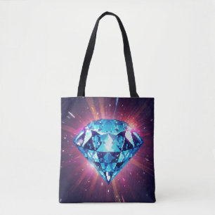 Helder Gepixeliseerde Diamant  Tote Bag