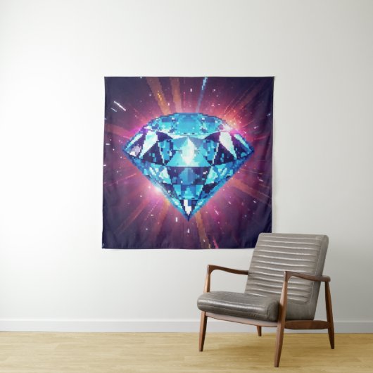 Helder Gepixeliseerde Diamant Wandkleed (In situ)