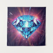 Helder Gepixeliseerde Diamant Wandkleed (Voorkant)