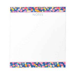 Helder geschilderd abstract vierkant patroon notitieblok