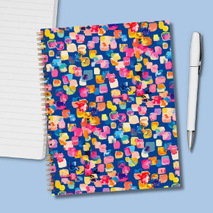 Helder geschilderd abstract vierkant patroon notitieboek