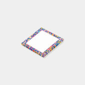 Helder geschilderd abstract vierkant patroon post-it® notes (Schuin)