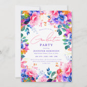 Helder geschilderd tuin bloemenklasser afstudeerfe kaart (Voorkant)