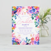 Helder geschilderd tuin bloemenklasser afstudeerfe kaart (Staand voorkant)