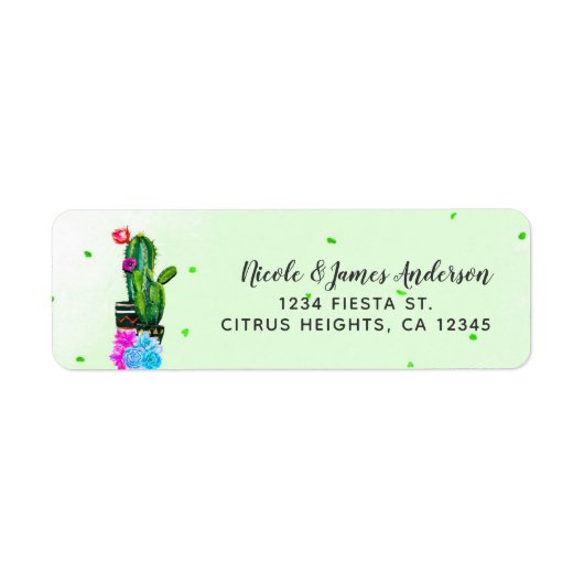 Helder Gestreepte Fiesta Vetplanten Cinco de Mayo Etiket (Voorkant)