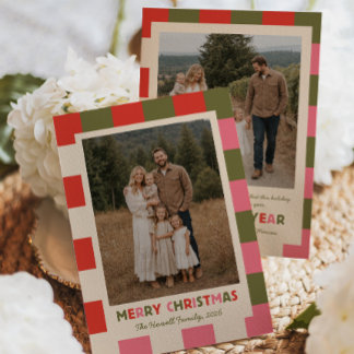 Helder gezinsfoto kerstkaart