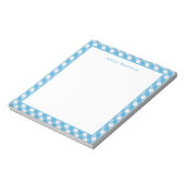 Helder Gingham Gepersonaliseerd Notitieblok (Linkerzijde)