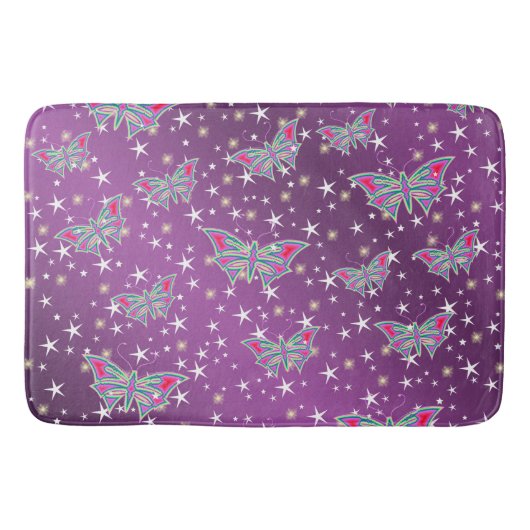 helder, glanzend, vlinder, exclusief + patroon, badmat (Voorkant)