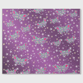 helder, glanzend, vlinder, exclusief + patroon, cadeaupapier (Vlak)