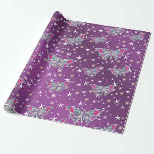 helder, glanzend, vlinder, exclusief + patroon, cadeaupapier