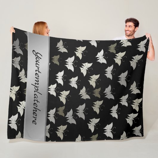 helder, glanzend, vlinder, exclusief + patroon, fleece deken (In situ)