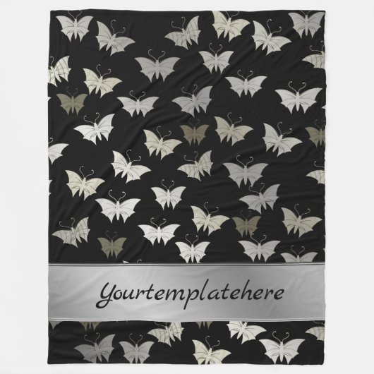 helder, glanzend, vlinder, exclusief + patroon, fleece deken (Voorkant)