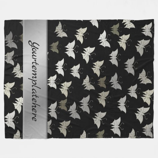 helder, glanzend, vlinder, exclusief + patroon, fleece deken (Voorkant (Horizontaal))