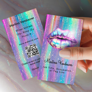 Helder Glanzende Holografische Lippen Visitekaartje