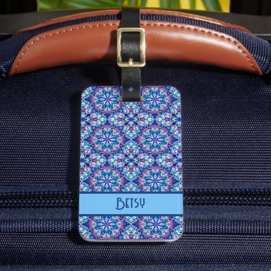Helder - Glas in lood Bloesem Bagagelabel (Voorkant Insitu 2)
