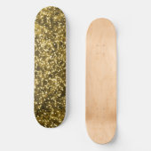  Helder Goud Geel Faux Glitter Ontwerp Persoonlijk Skateboard (Voorkant)