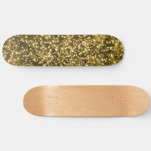  Helder Goud Geel Faux Glitter Ontwerp Persoonlijk Skateboard (Horizontaal)