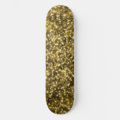  Helder Goud Geel Faux Glitter Ontwerp Persoonlijk Skateboard (Voorkant)