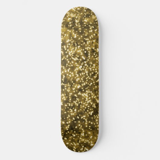  Helder Goud Geel Faux Glitter Ontwerp Persoonlijk Skateboard (Voorkant)