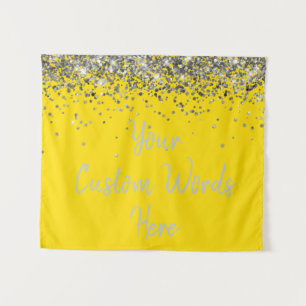 Helder gouden en zilveren verjaardagsfeest Fotohok Wandkleed