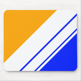 Helder Gouden Geel Blauw Wit Racing Stripes Muismat