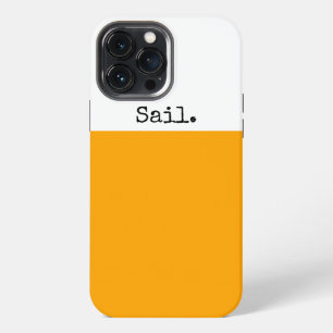 Helder Gouden Geel Wit Kleur Blok "Zeil" Tekst iPhone 13 Pro Max Hoesje
