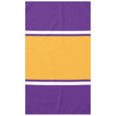 Helder Goudgeel Wit Paarse Racing Stripes Tafelkleed (Voorkant)