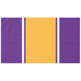 Helder Goudgeel Wit Paarse Racing Stripes Tafelkleed